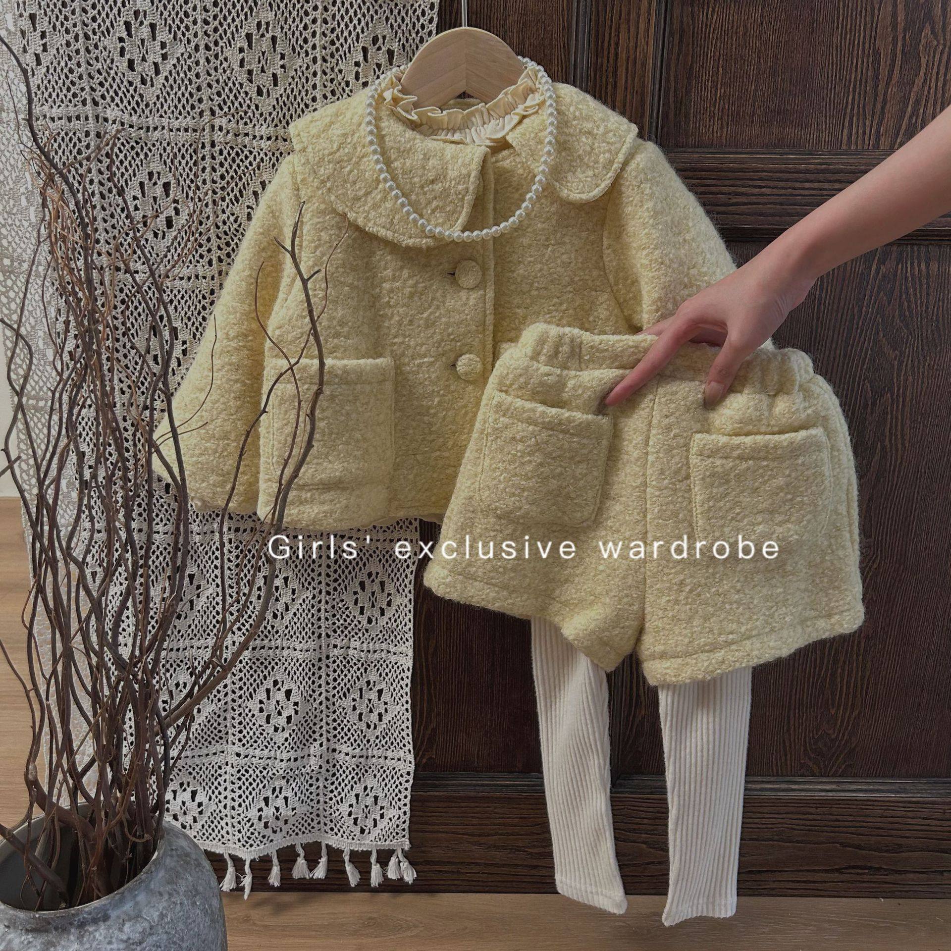 韩版童装2024新款女童秋冬小香风毛呢外套假两件裙裤打底衫三件套,童装/婴儿装/亲子装,儿童运动套装,淘宝优惠券,粉丝福利购,淘宝优惠卷