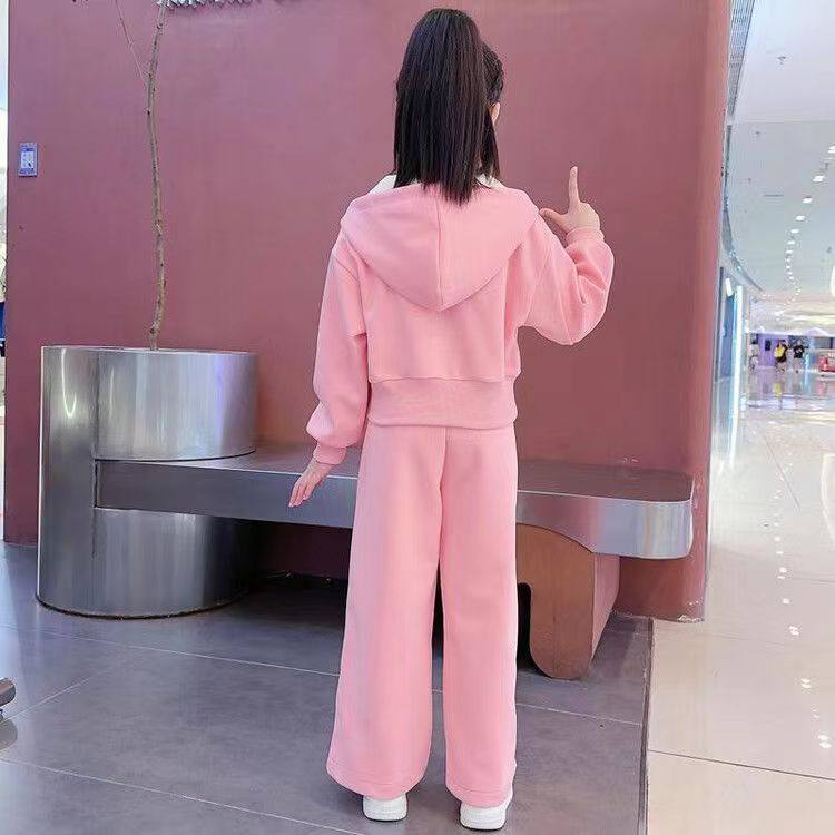女童秋装洋气套装2024新款儿童装时髦女孩网红长袖连帽卫衣两件套,童装/婴儿装/亲子装,儿童运动套装,淘宝优惠券,粉丝福利购,淘宝优惠卷