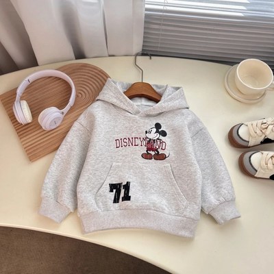 儿童新款连帽男童2025秋冬卡通加厚洋气加绒女童宝宝上衣卫衣外套