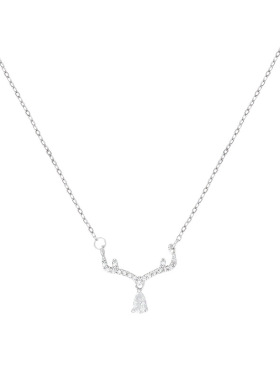 锆石蝴蝶流苏项链轻奢新款潮小众设计感颈链日韩气质钛钢锁骨链女