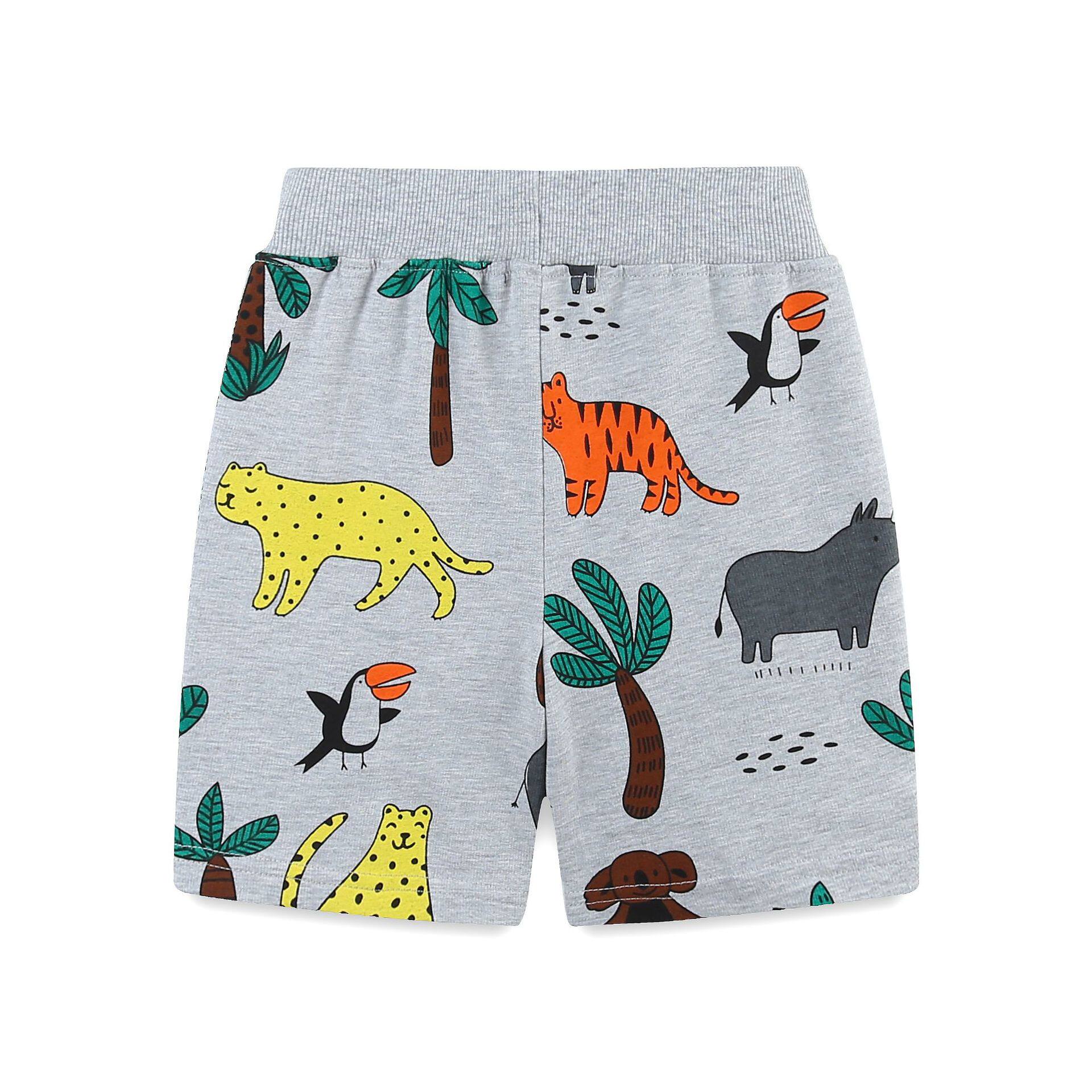 跨境货源欧美风男童短裤26夏季新品时尚印花儿童五分裤针织棉童裤