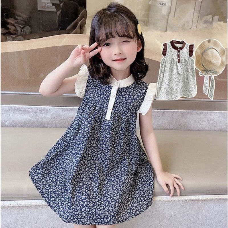 女童雪纺碎花连衣裙2024夏季新款韩版宝宝洋气无袖公主裙儿童裙子,童装/婴儿装/亲子装,连衣裙,淘宝优惠券,粉丝福利购,淘宝优惠卷