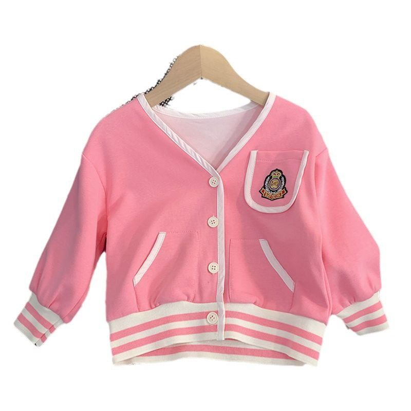 女童裙套装2024春秋新款儿童韩版洋气时尚字母条纹外套短裙两件套,童装/婴儿装/亲子装,儿童运动套装,淘宝优惠券,粉丝福利购,淘宝优惠卷