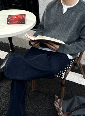 TAKYE 羊毛混纺·假两件V领毛衣