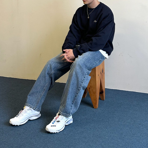 TAKYE23AW双色廓形牛仔裤