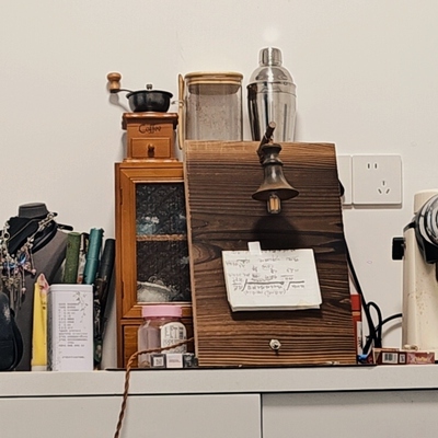 中古手作做旧侘寂复古客厅卧室床头玄关过道民宿咖啡厅实木板台灯