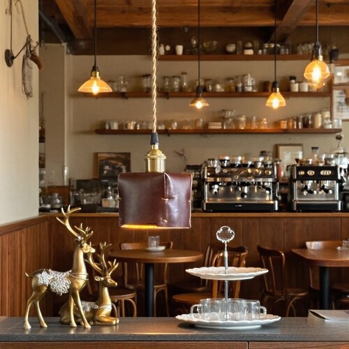 牛皮极简立体餐桌茶室书房厅卧室床头橱窗酒吧台服装店复古吊灯