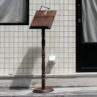 中古老木头实木琴谱架桌面高级感落地杂志菜单复古咖啡店招牌架子