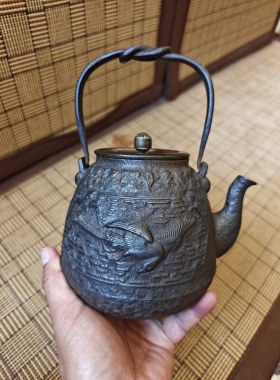 日本老铁壶明治日本江户时期老铁壶 小铁壶 安之介龙文堂    日本