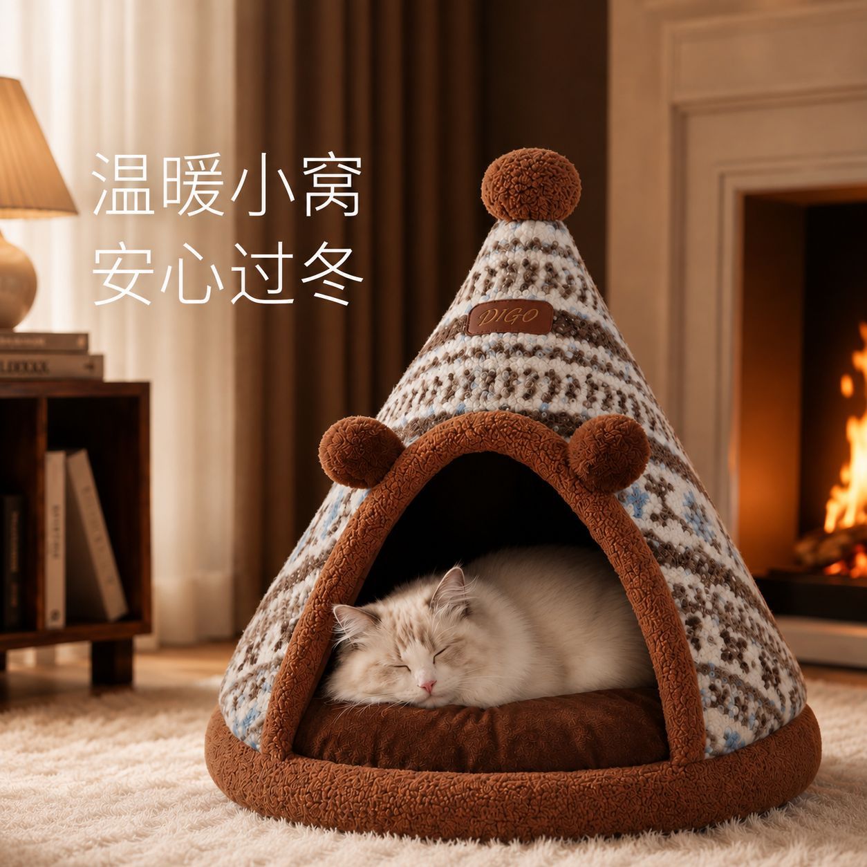 帐篷窝 宠物别墅 猫窝家用 半封闭 秋冬季保暖 可拆洗