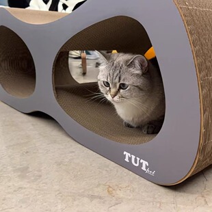 眼镜猫抓板 模切bb楞 长98cm 重6.4kg 可承重150斤 一体 顺丰发货