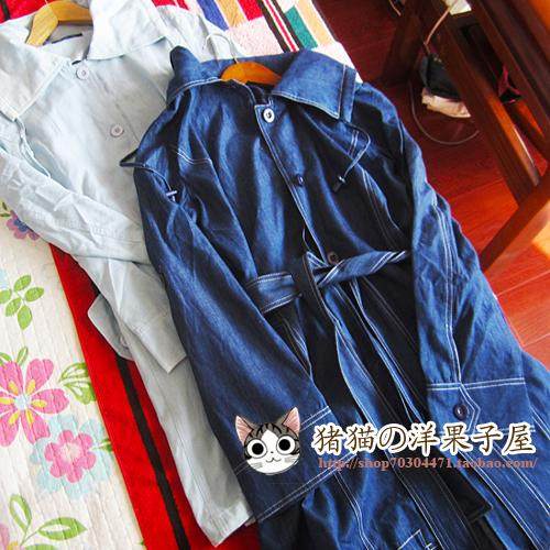 日系高端潮贵牌原单薄款长风衣牛仔棉布森女系夹克外套sm2eme