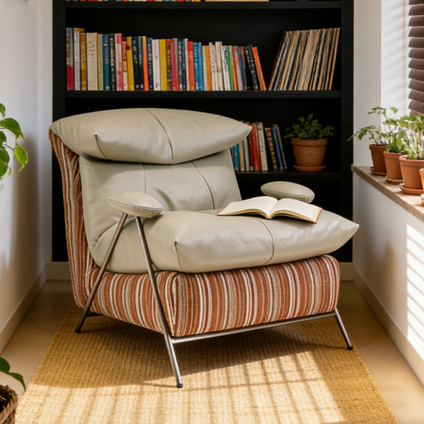 云感法式小户型阳台客厅蓬松感设计师懒人阅读单人位沙发休闲椅子