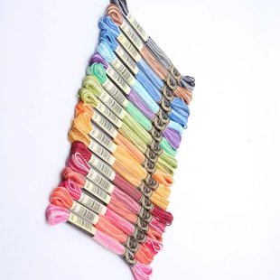 R牌绣线锻染渐变绣花线法式刺绣花线十字绣线6股8米1支