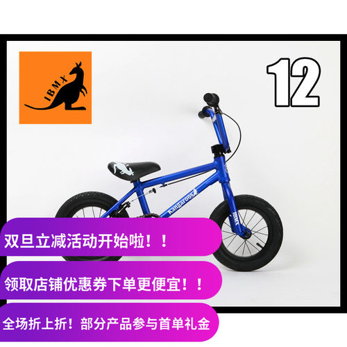 新款IBMX12寸儿童bmx小轮车Kangaroo铝合金Pro款 4.9kg 哑光蓝