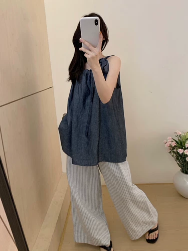 Летняя майка топ, изысканный стиль, оверсайз