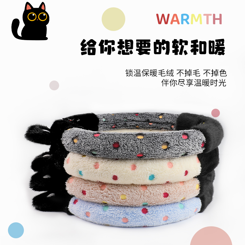大众polo方向盘套女士冬季毛绒卡通新款poloplus可爱保暖猫咪把套