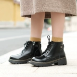 Martens, демисезонные утепленные универсальные короткие сапоги, японские ботинки, 2021 года, широкий устойчивый каблук, из натуральной кожи