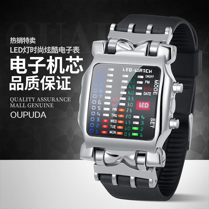 新款多功能时尚潮流男士男学生抖音黑科技手表炫酷韩版夜光电子表
