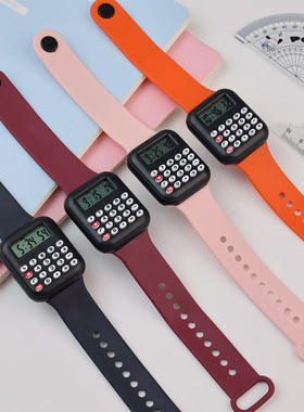 计算器电子手表新款儿童手表学生党男手表日期算数字电子手表女