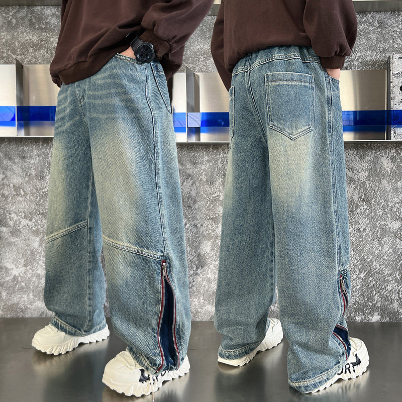 男童牛仔裤春秋新款儿童春装潮酷直筒裤子中大童男孩宽松休闲长裤,童装/婴儿装/亲子装,儿童牛仔裤,淘宝优惠券,粉丝福利购,淘宝优惠卷