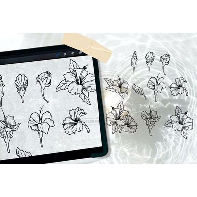 Procreate植物花草图案10款iPad绘画工具手绘创作素材画笔资源