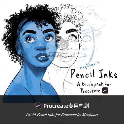 Procreate墨水钢笔起稿勾线铅笔18款多功能iPad绘画工具画笔资源