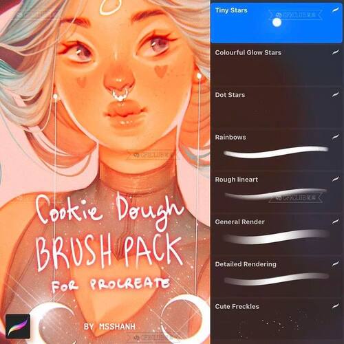 Procreate人像写实8款插画创作上色着色iPad绘画工具画师必备资源