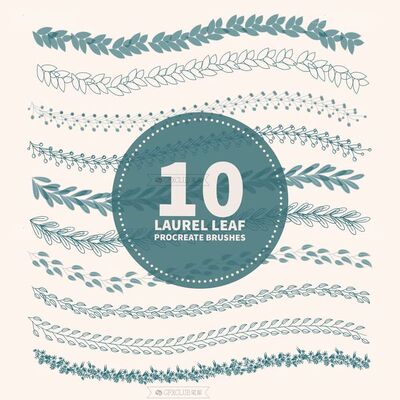 Procreate植物花草图案10款iPad绘画工具手绘创作素材画笔资源