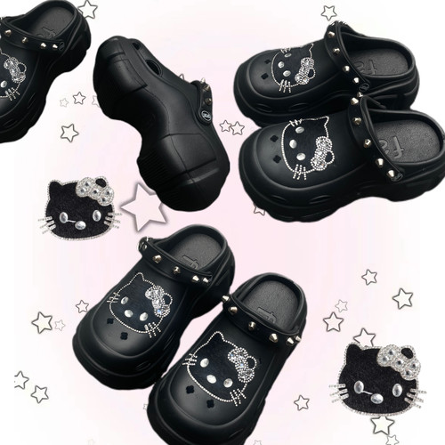 日光欲自制kitty夏季朋克y2k松糕厚底舒适百搭厚底休闲拖鞋