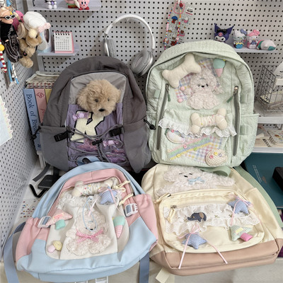 日光欲原创二次元双肩包千禧少女浅春开学书包可爱大容量电脑背包