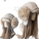 日光欲原创毛绒雷锋帽女冬季 保暖护耳帽可爱百搭显脸小防寒帽子