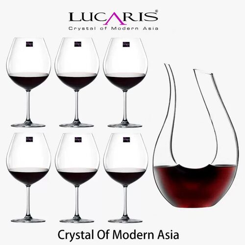 Lucaris进口家用霞多丽杯水晶红酒杯白葡萄酒杯醒酒器杯架套装