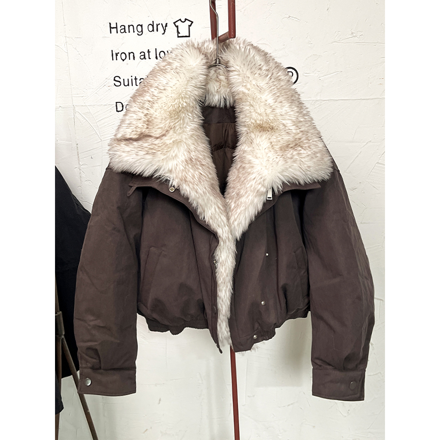 欧洲站2025秋季新环保毛领保暖短款棉衣外套女显瘦百搭夹克棉服