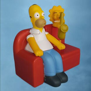 汉堡王Simpsons 辛普森公仔沙发躺姿势荷马 家具玩具公仔摆件一对