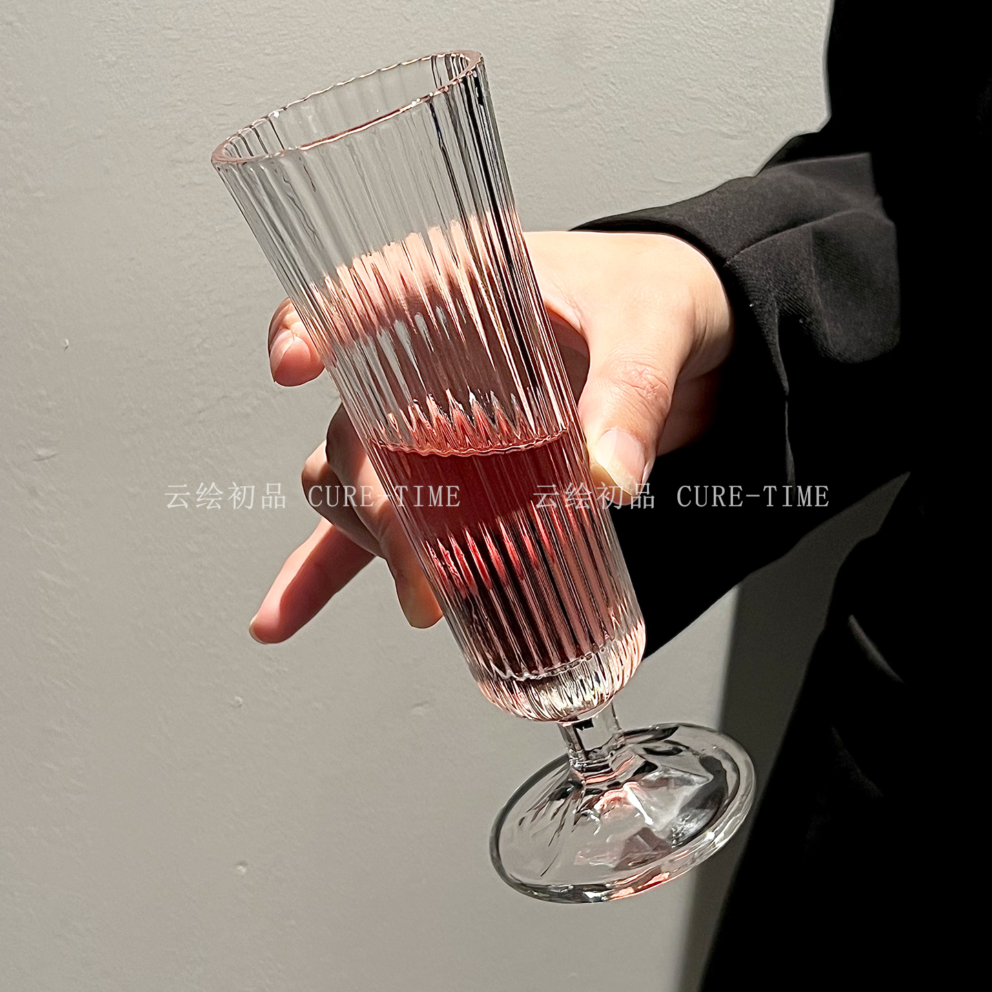 法式ins风复古高脚玻璃香槟杯