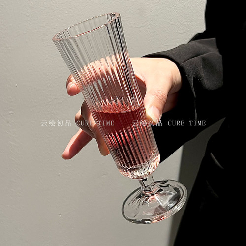 法式ins风复古高脚玻璃香槟杯