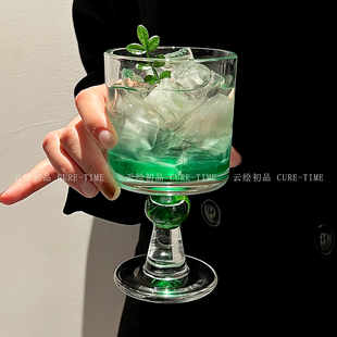 小众设计中古高级感玻璃杯复古ins风香槟杯酒杯果酒冷饮杯