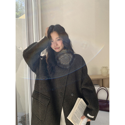 双面呢大衣长款羊毛毛呢保暖外套