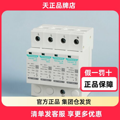 天正电气tgdy55ii防雷避雷器2p4p204060ka二级电涌浪涌保护器