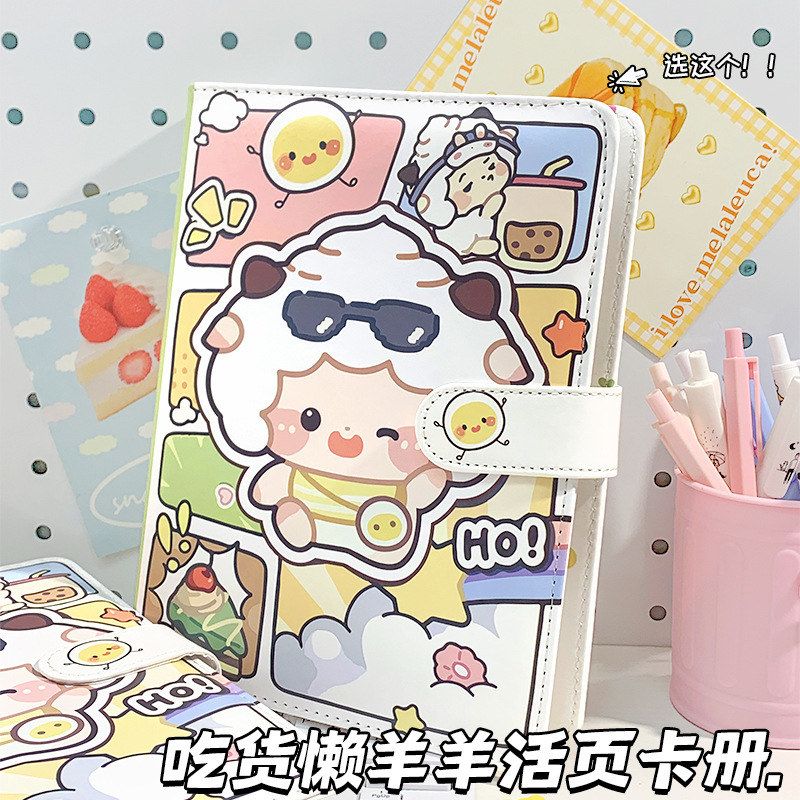 皮面收纳卡通吃货本小卡收集新款