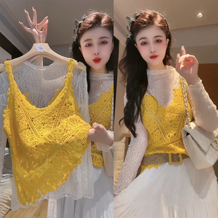 背心马甲小衫 无袖 潮 高级感气质镂空钩花吊带罩衫 欧货2026春女时尚