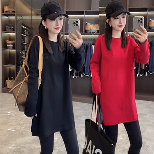 卫衣上衣潮 宽松长袖 欧货2025秋冬女时尚 设计感气质休闲百搭中长款