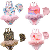 INS儿童泳衣女女童连体可爱宝宝游泳衣芭蕾裙纱纱裙式 小公主泳装