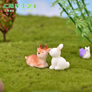 卡通海豚豹小动物树脂摆件微景观礼品配件小猫狐狸兔子陈军工艺品
