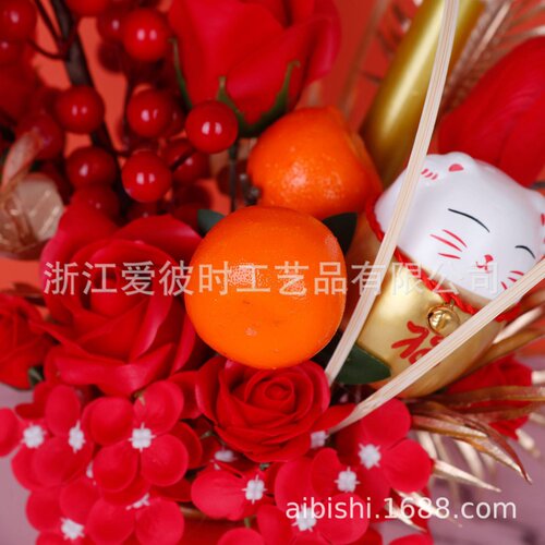 2024龙年新年柿子香皂花装饰