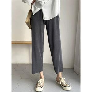 大码冰丝阔腿裤女2023夏新款胖mm跨大腿粗高腰显瘦垂感直筒裤子潮