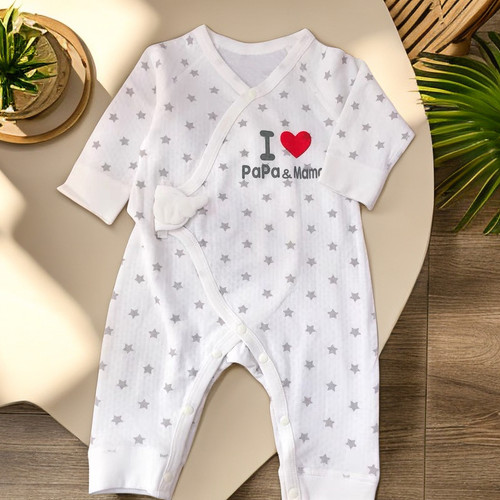 新生春秋薄款无骨内穿婴儿连体衣