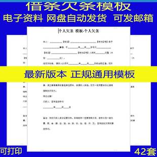 借条欠条正规模板公司个人电子版通用借款协议私人担保抵押合同