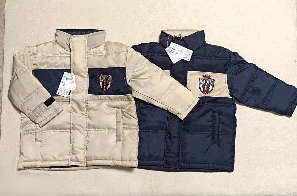 100-130 日单 p0l0 bcs 男童女童英伦风棉服外套棉袄外贸